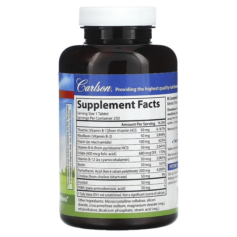 Carlson, B Compleet 50, 250 Tablets