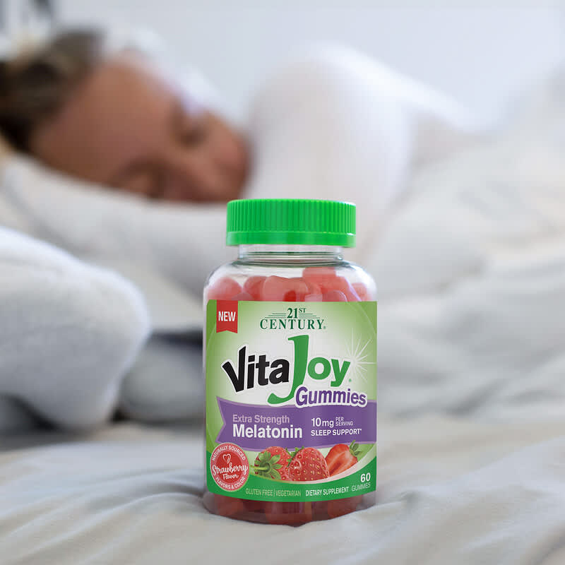 21st Century, Vita Joy Melatonin Gummies, Extra Strength, Strawberry, 5 mg, 60 Gummies