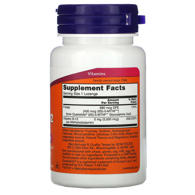 NOW Foods, Methyl B-12, 5000 mcg, 120 Lozenges