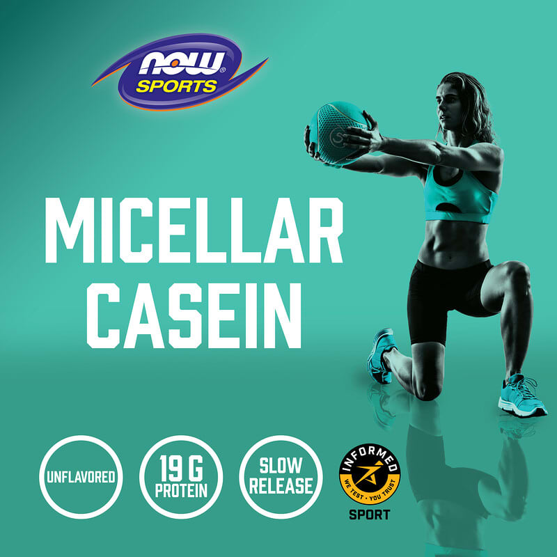 NOW Foods, Sports, Micellar Casein Protein Powder, Unflavored, 1.8 lbs (816 g)