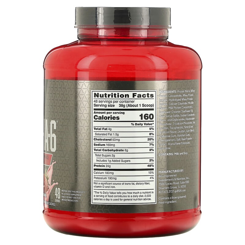 BSN, Syntha-6 Edge, Protein Powder Mix, Strawberry Milkshake, 4.01 lb (1.82 kg)