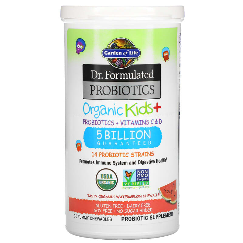 Garden of Life, Dr. Formulated Probiotics, Organic Kids +, Tasty Organic Watermelon, 30 Yummy Chewables