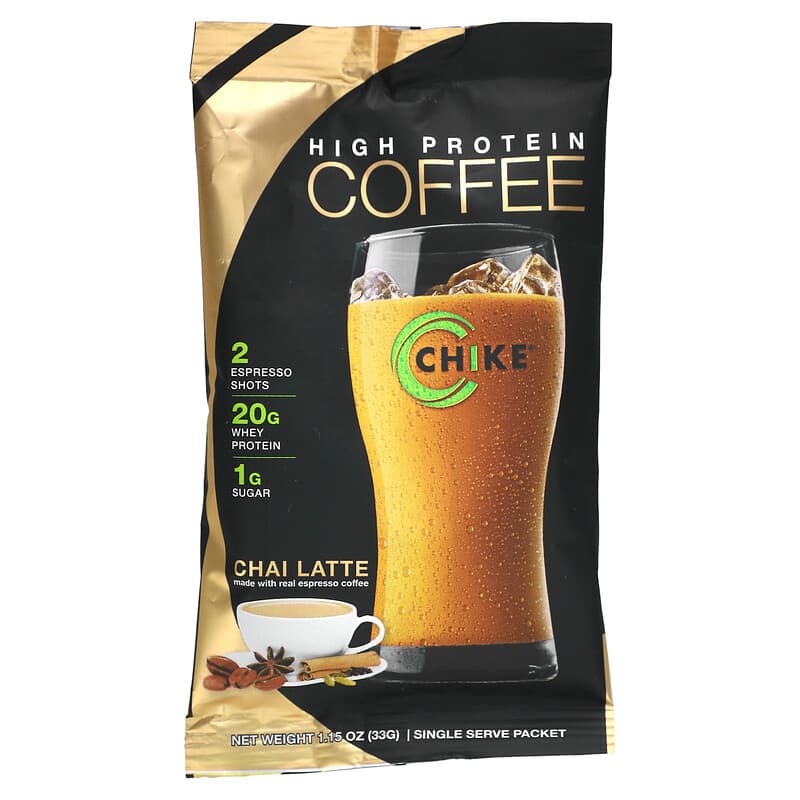 Chike Nutrition, High Protein Coffee, Chai Latte, 12 Packets, 1.15 oz (33 g) Each