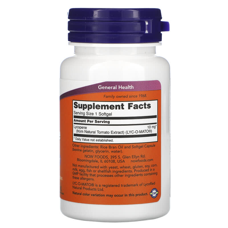 NOW Foods, Lycopene, 10 mg, 60 Softgels