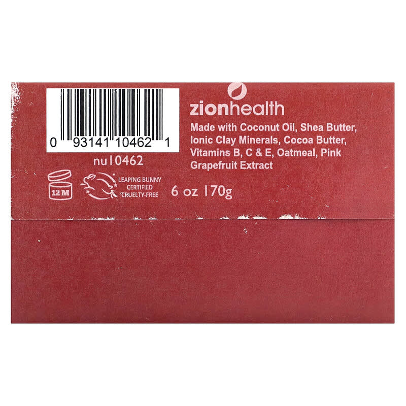 Zion Health, Ancient Clay Shampoo Bar, Pink Grapefruit, 6 oz (70 g)