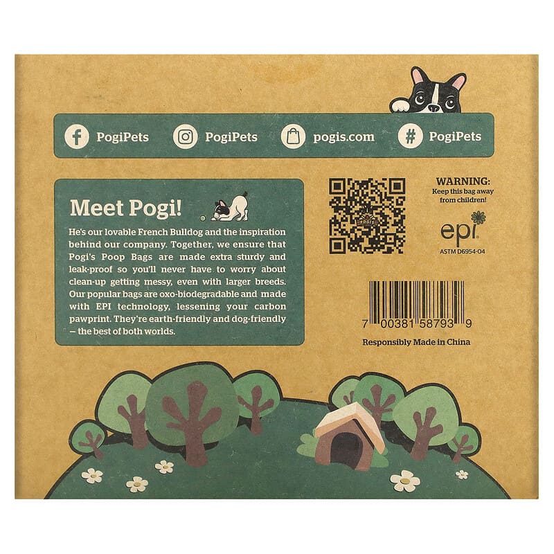 Pogi's Pet Supplies, Earth Friendly Poop Bags, Unscented, 30 Rolls, 450 Bags