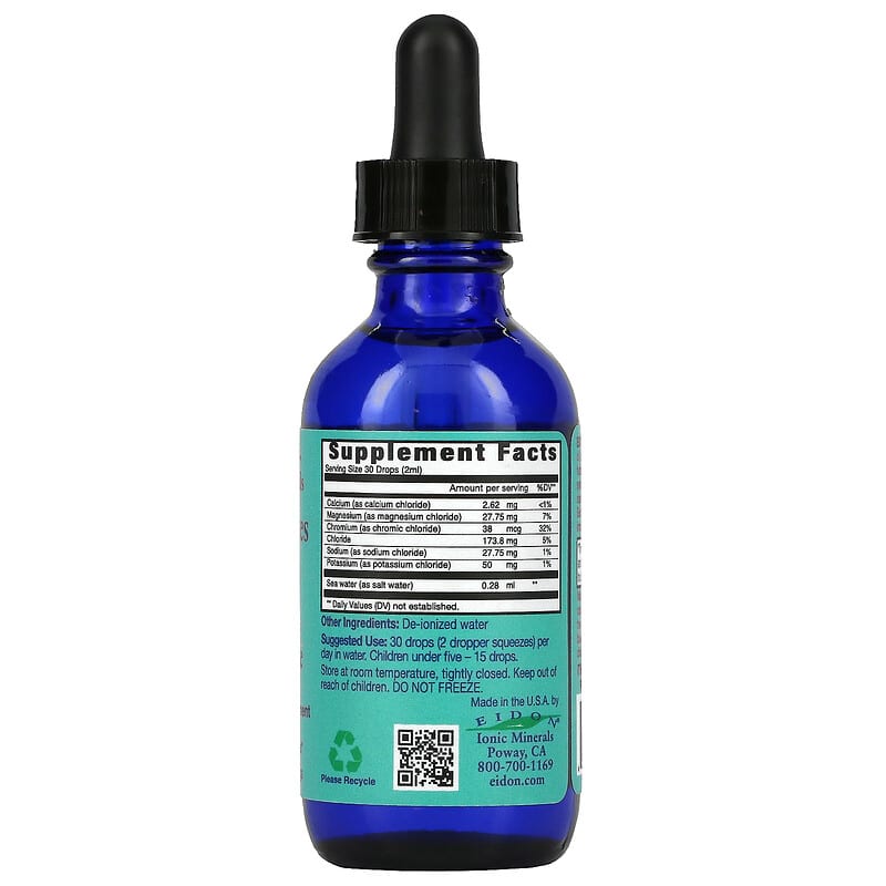 Eidon Mineral Supplements, Electrolytes, Liquid Concentrate, 2 oz (60 ml)