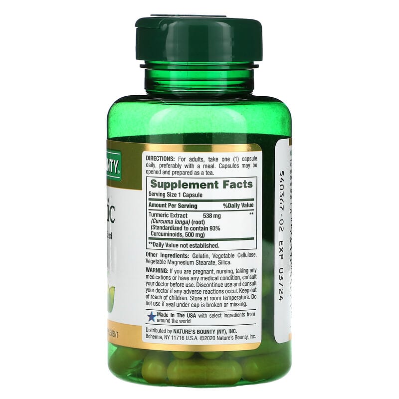 Nature's Bounty, Turmeric, Standardized Extract, 538 mg, 45 Capsules