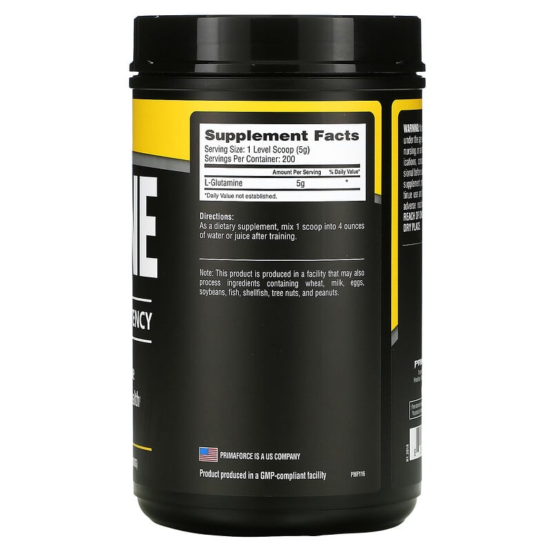 Primaforce, Glutamine, Unflavored, 35.2 oz (1000 g)