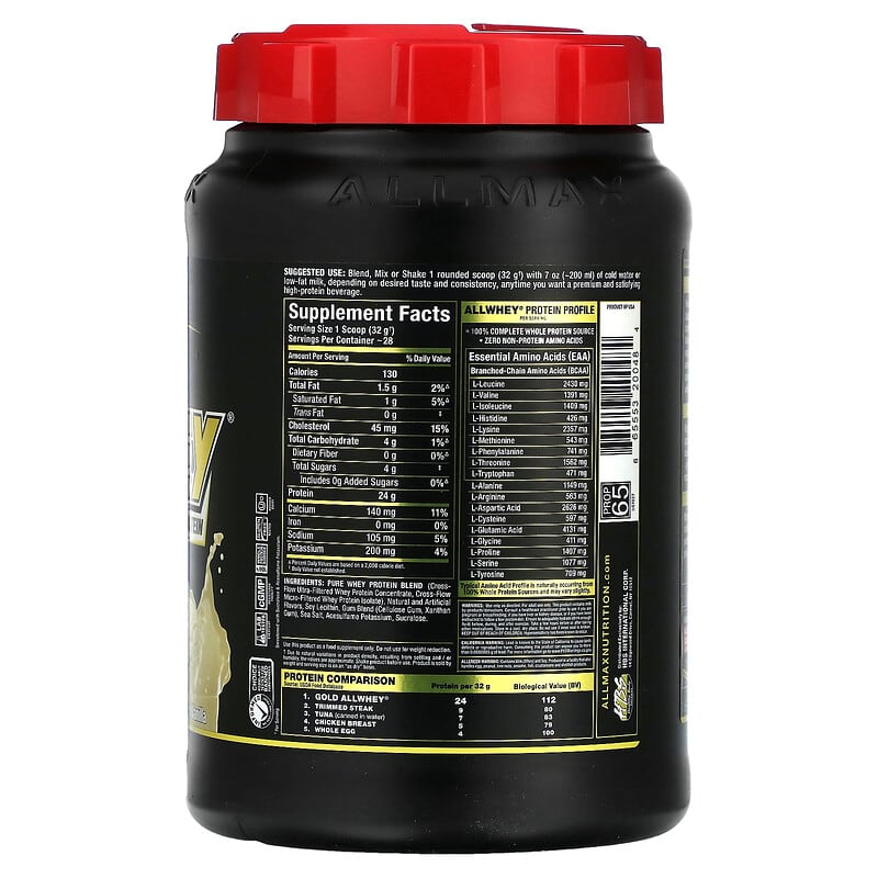 ALLMAX, Gold AllWhey, Premium Whey Protein, French Vanilla, 2 lbs (907 g)