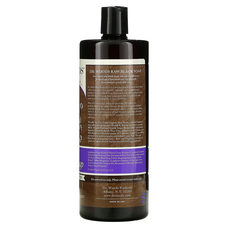 Dr. Woods, Raw Black Soap with Fair Trade Shea Butter, Original, 32 fl oz (946 ml)