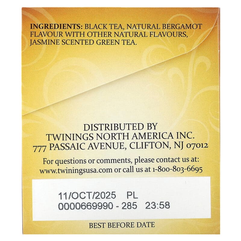 Twinings, Black Tea, Earl Grey, Jasmine, 20 Individual Tea Bags, 1.41 oz (40 g)