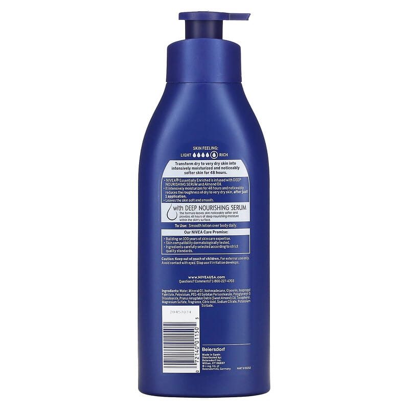 Nivea, Body Lotion, Essentially Enriched, 16.9 fl oz (500 ml)