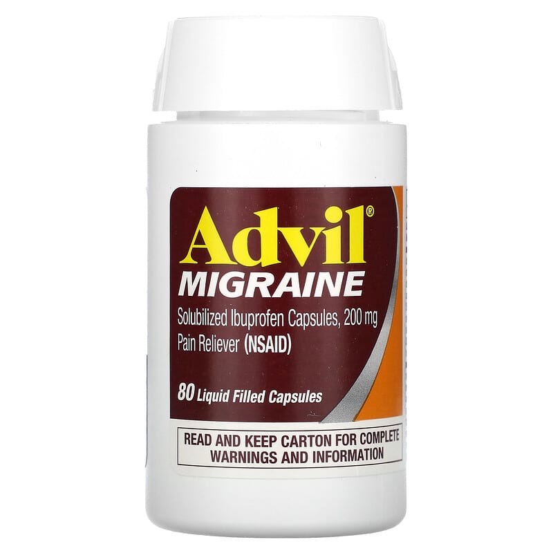 Advil, Migraine, 200 mg , 80 Liquid Filled Capsules