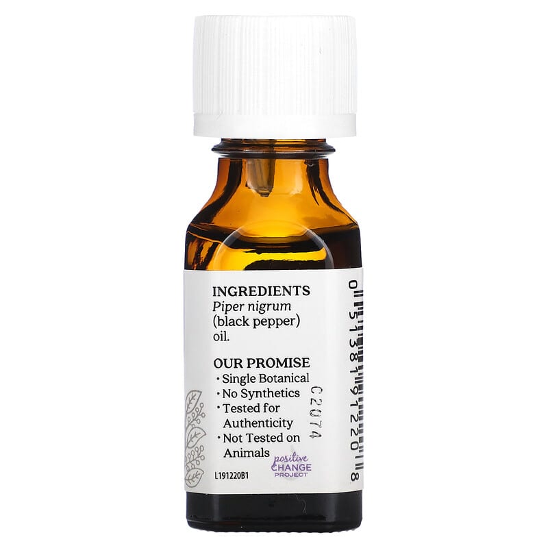 Aura Cacia, Pure Essential Oil, Black Pepper, 0.5 fl oz (15 ml)