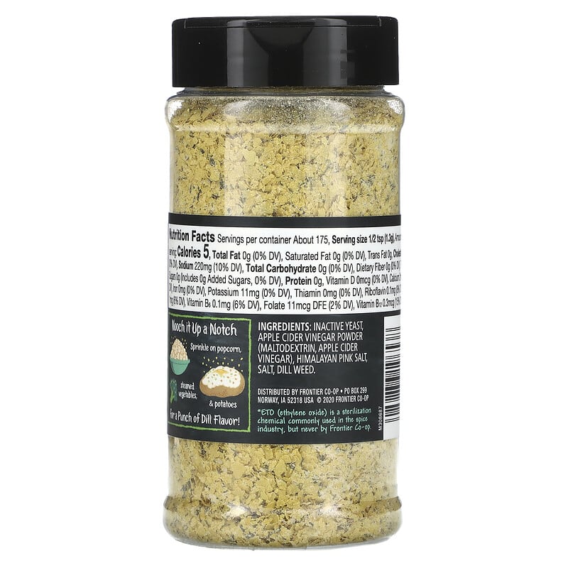 Frontier Co-op, Premium Nutritional Yeast, Dill & Vinegar, 8.01 oz (227 g)