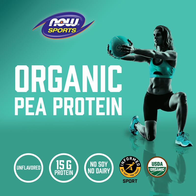 NOW Foods, Sports, Organic Pea Protein Powder, Pure Unflavored, 1.5 lbs (680 g)