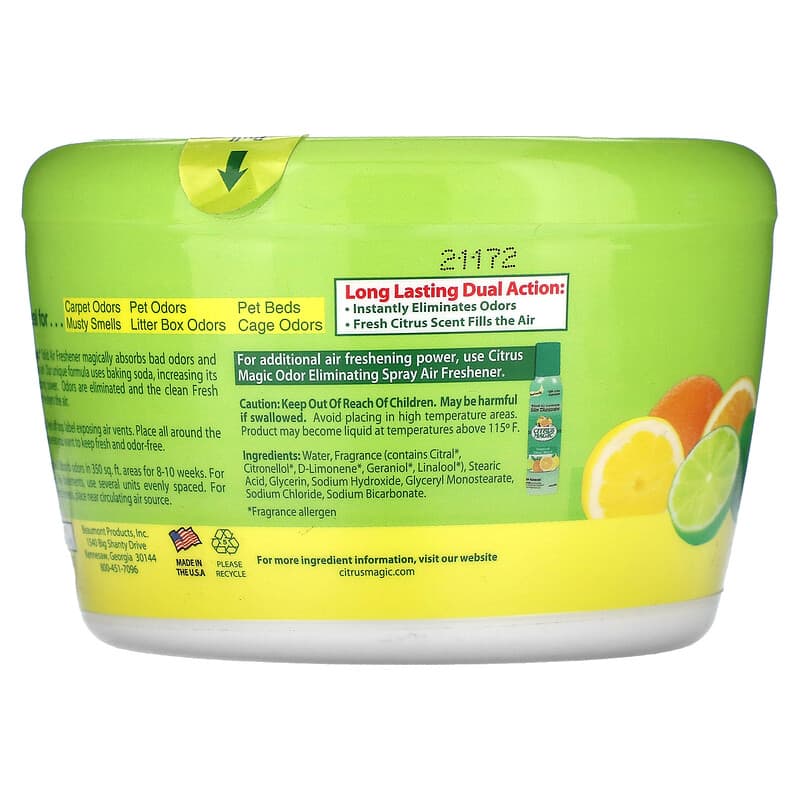 Citrus Magic, Pet, Solid Air Freshener, Fresh Citrus, 20 oz (566 g)