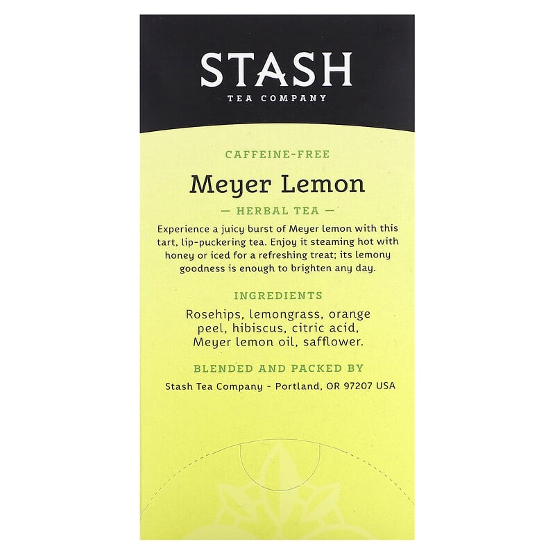 Stash Tea, Herbal Tea, Meyer Lemon, Caffeine-Free , 20 Tea Bags, 1.3 oz (38 g)