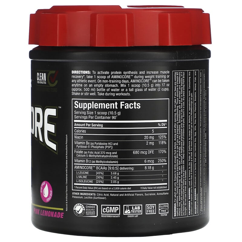 ALLMAX, AMINOCORE BCAA, Pink Lemonade, 2.1 lbs (945 g)