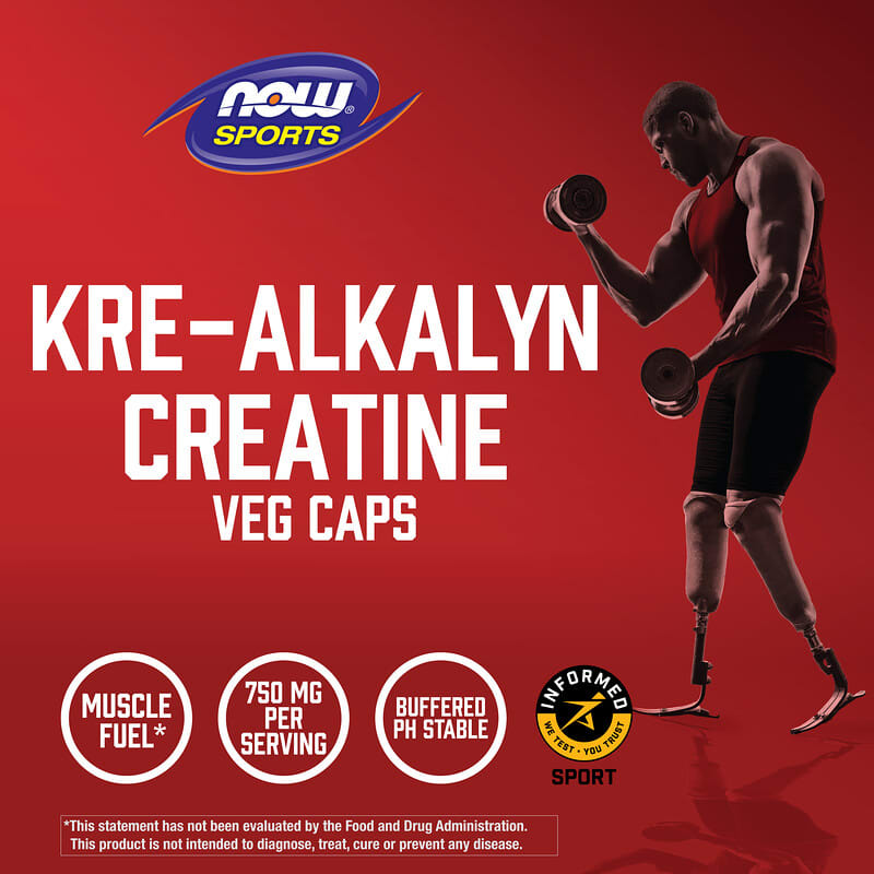 NOW Foods, Sports, Kre-Alkalyn Creatine, 750 mg, 240 Veg Capsules