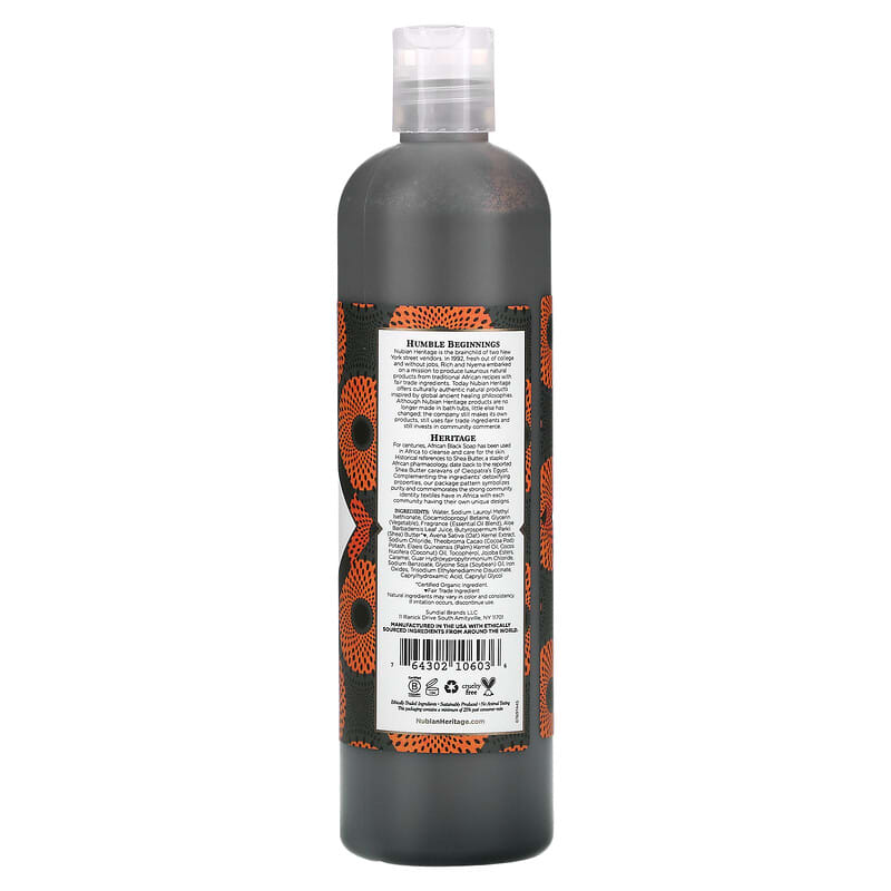 Nubian Heritage, Body Wash, African Black Soap, 13 fl oz (384 ml)