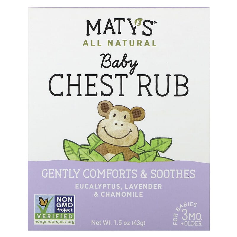 Maty's, Baby Chest Rub, Eucalyptus, Lavender & Chamomile, Babies 3+ Months, 1.5 oz (43 g)