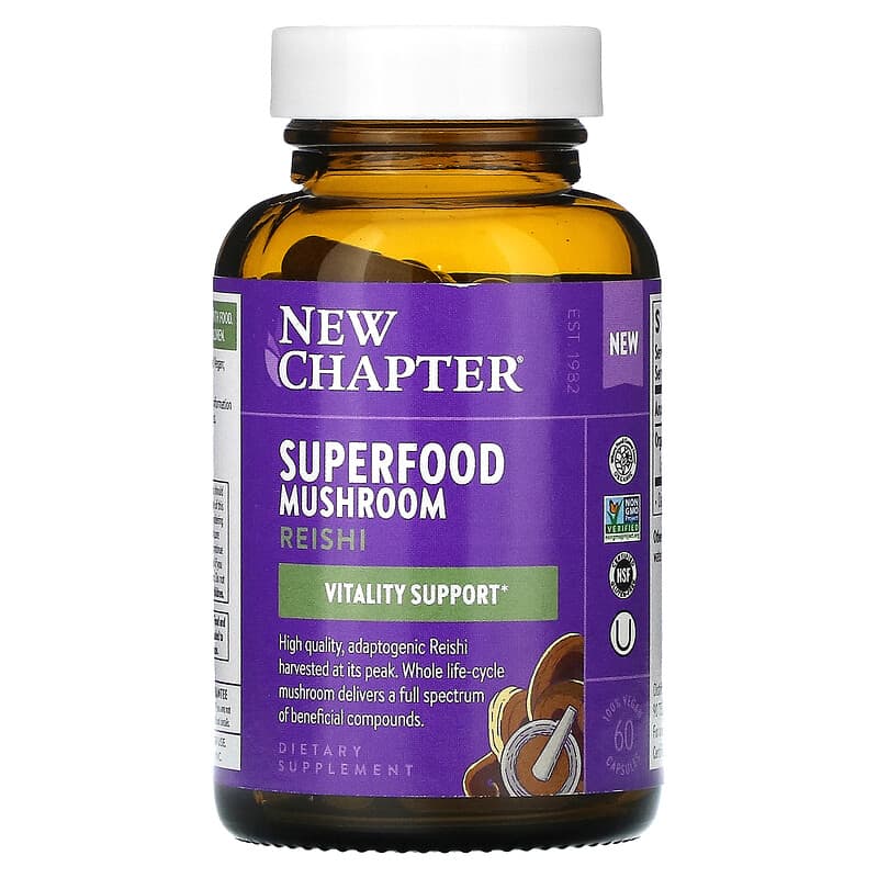 New Chapter, Superfood Mushroom, Reishi, 60 Vegan Capsules