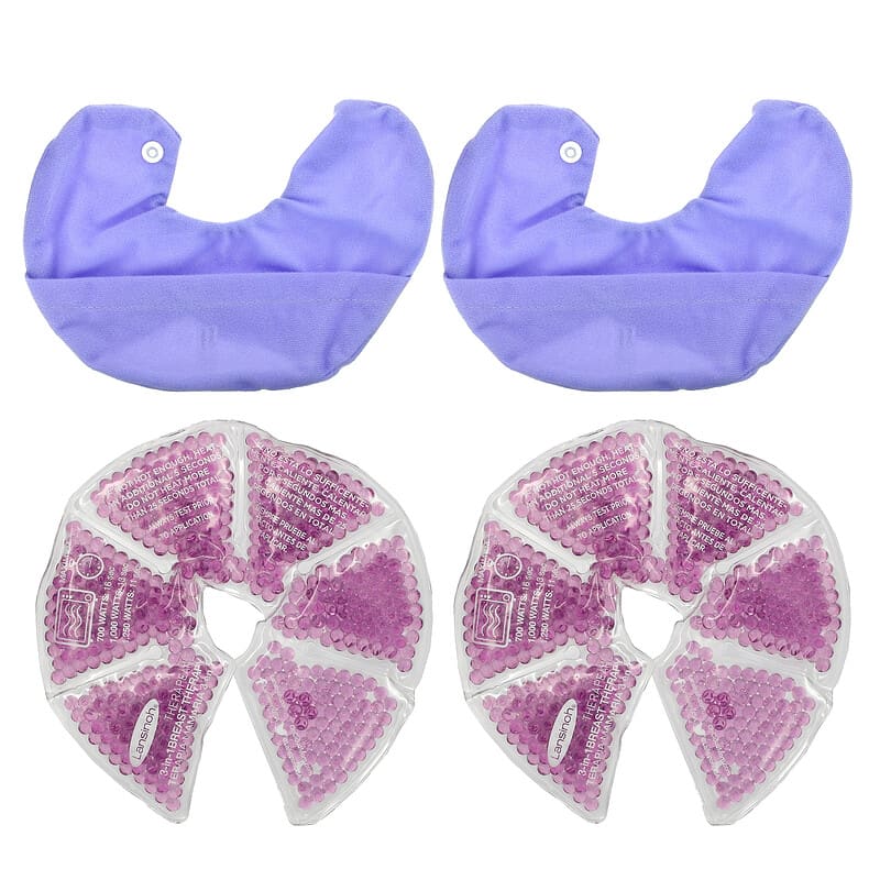 Lansinoh, TheraPearl, 3-in-1 Breast Therapy, 2 Reusable Packs and Soft Covers