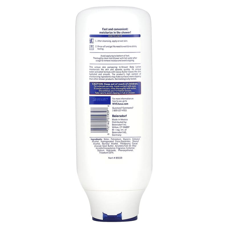 Nivea, In-Shower Body Lotion, Cocoa Butter, 13.5 fl oz (400 ml)