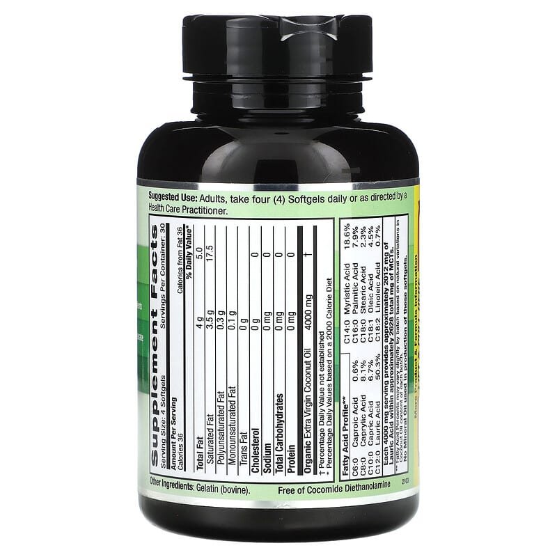 Emerald Laboratories, Coconut Oil, 120 Softgels