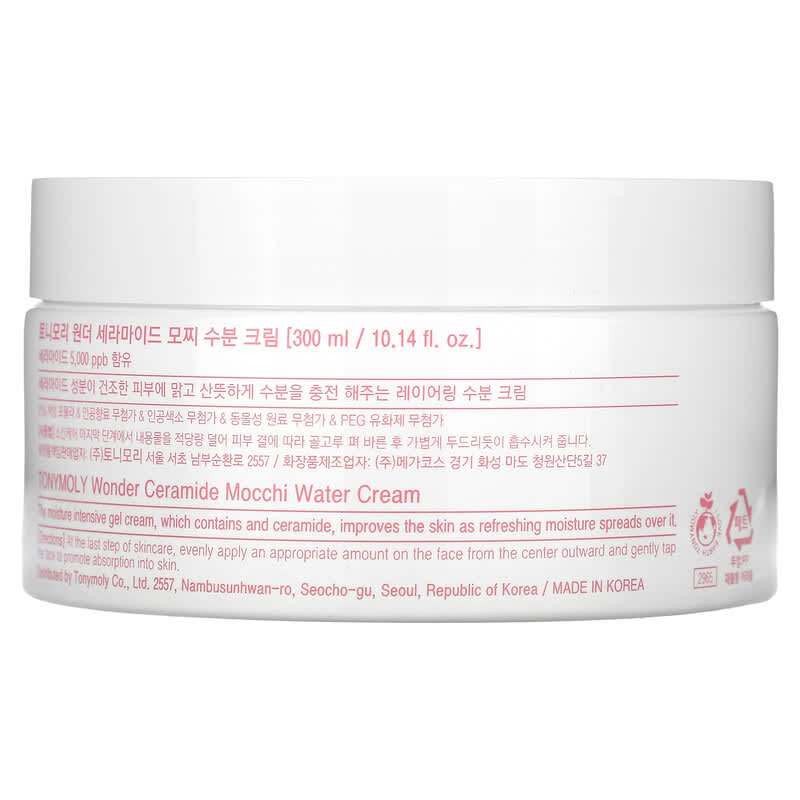 Tony Moly, Wonder Ceramide Mocchi Water Cream, 10.14 fl oz (300 ml)