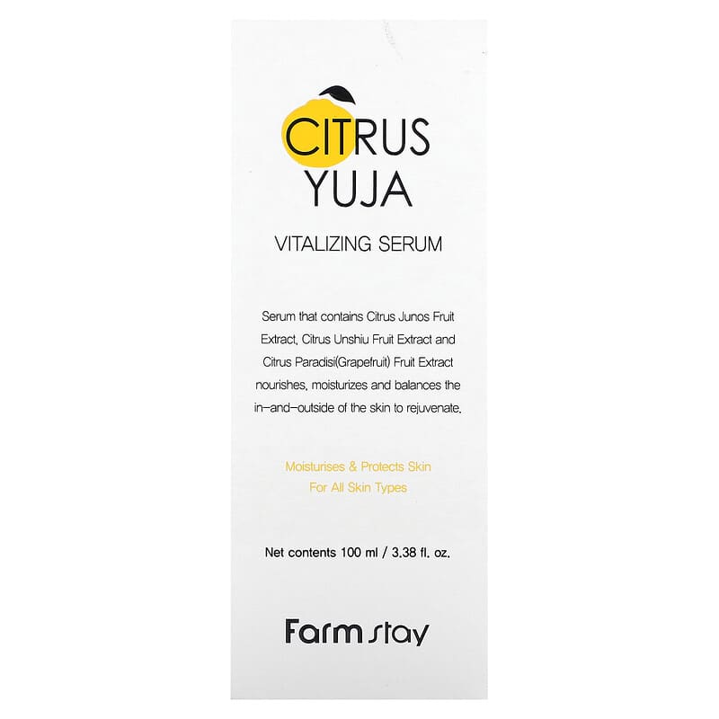 Farmstay, Citrus Yuja, Vitalizing Serum, 3.38 fl oz (100 ml)