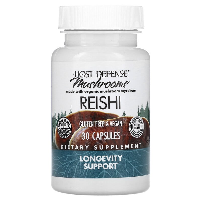 Fungi Perfecti Host Defense, Mushrooms, Reishi, 30 Capsules