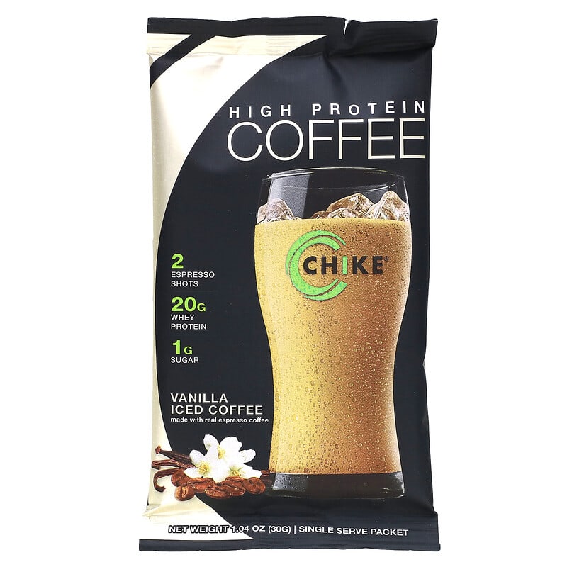 Chike Nutrition, High Protein Iced Coffee, Vanilla, 12 Packets, 1.04 oz (30 g) Each