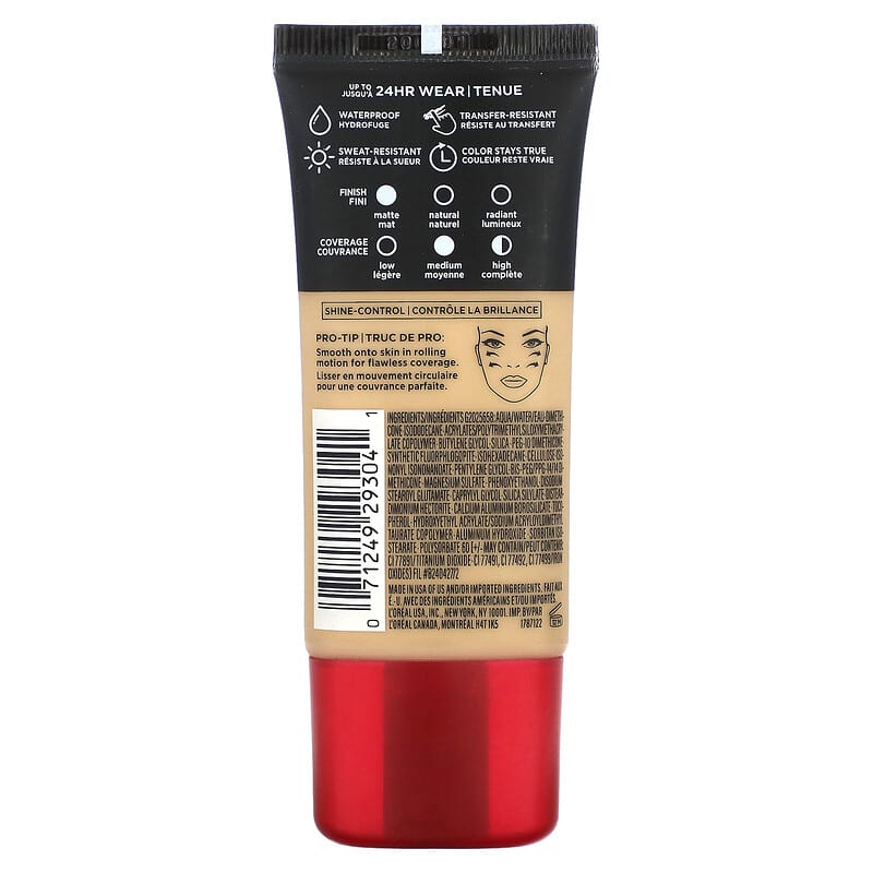 L'Oréal, Infallible Pro-Matte Foundation, 105 Natural Beige, 1 fl oz (30 ml)