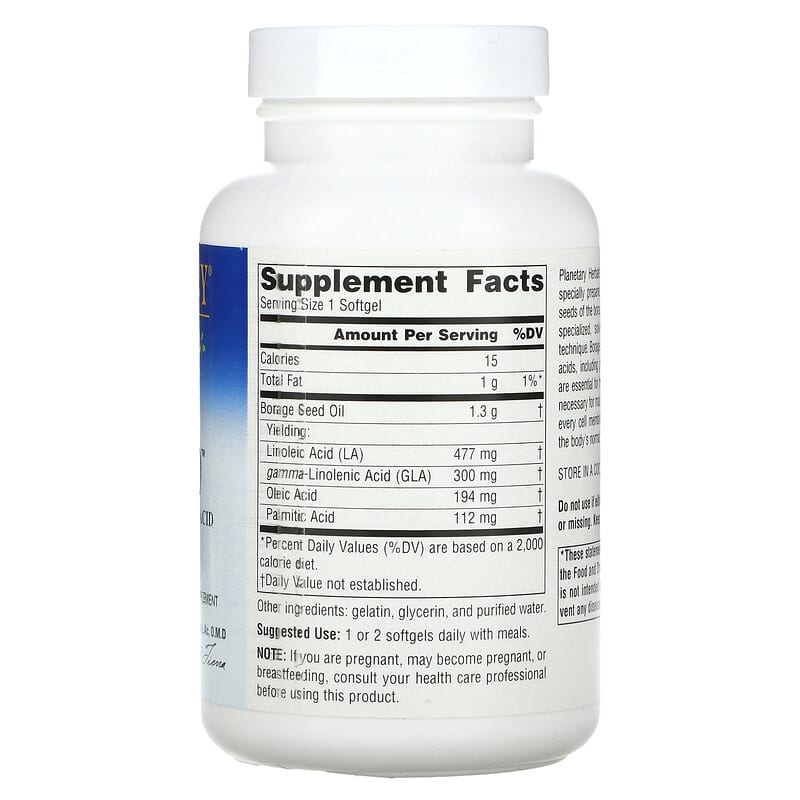 Planetary Herbals, Borage Super GLA 300, 1,300 mg, 60 Softgels