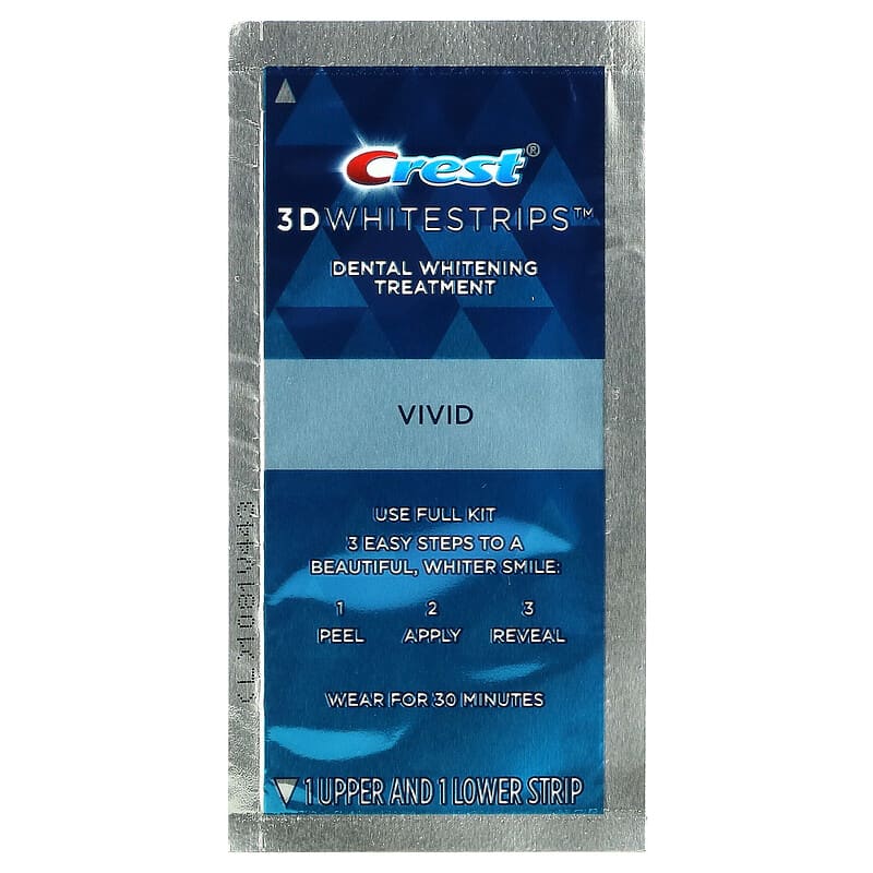 Crest, 3D Whitestrips, Dental Whitening Kit, Classic Vivid, 20 Strips