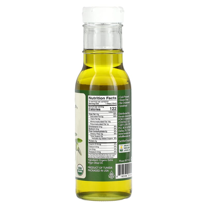 Kevala, Extra Virgin Organic Olive Oil, 8 fl oz (236 ml)