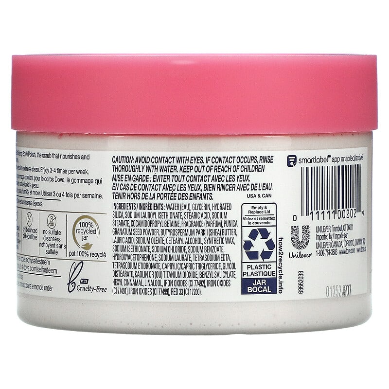 Dove, Exfoliating Body Polish, Pomegranate Seeds & Shea Butter, Moderate, 10.5 oz (298 g)