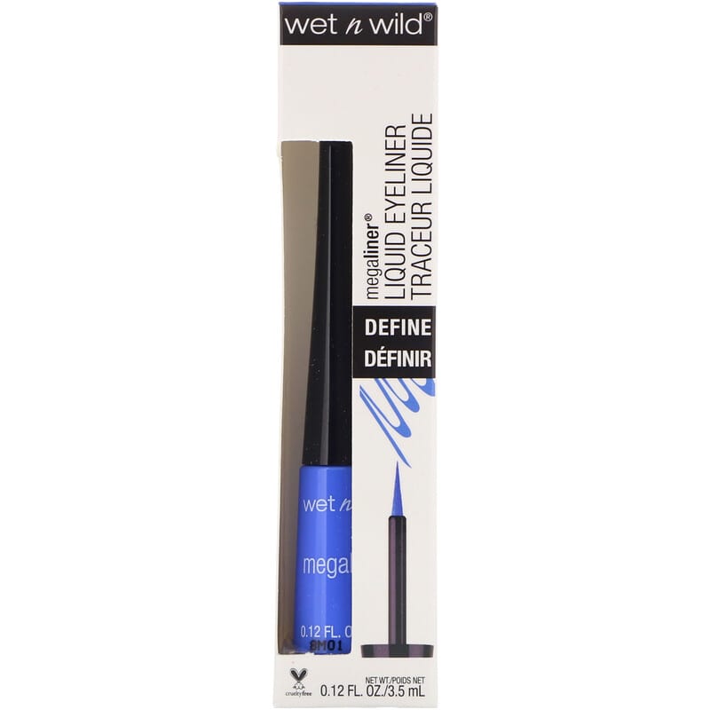 wet n wild, MegaLiner Liquid Eyeliner, Voltage Blue, 0.12 fl oz (3.5 ml)