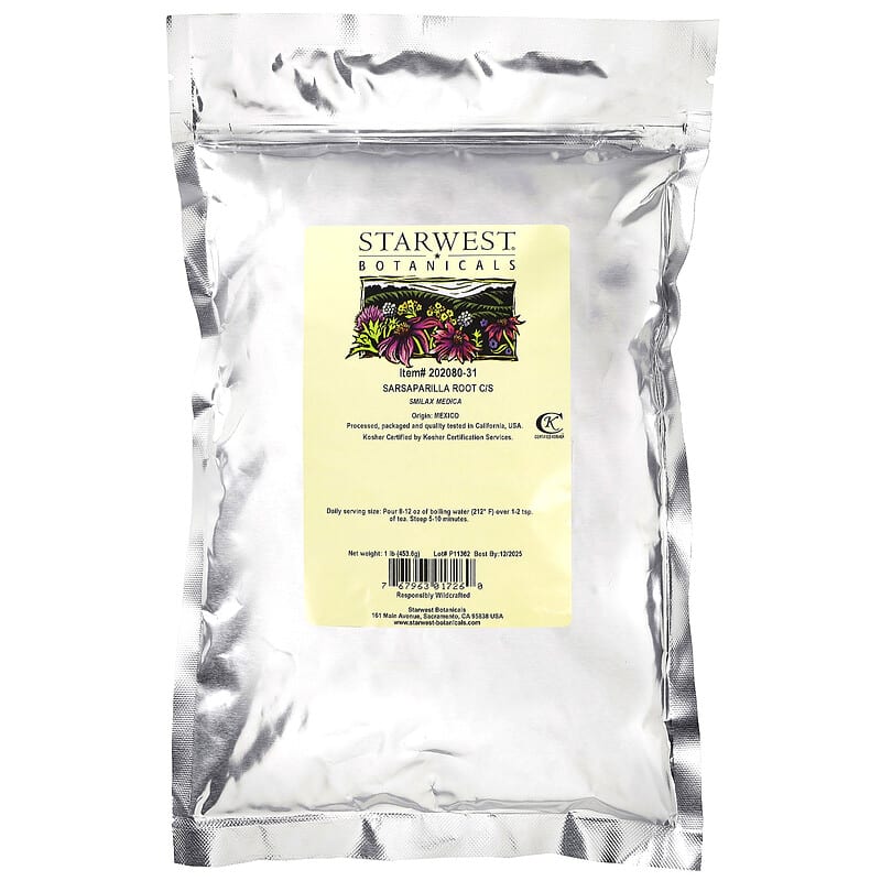 Starwest Botanicals, Sarsaparilla Root C/S, 1 lb (453.6 g)