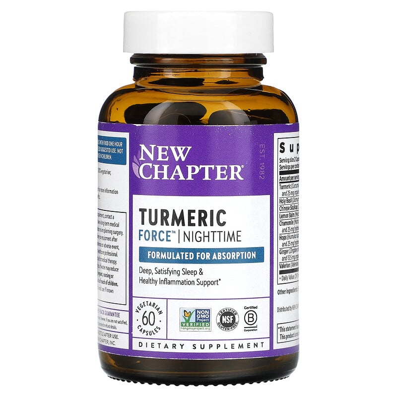 New Chapter, Turmeric Force, Nighttime, 60 Vegetarian Capsules