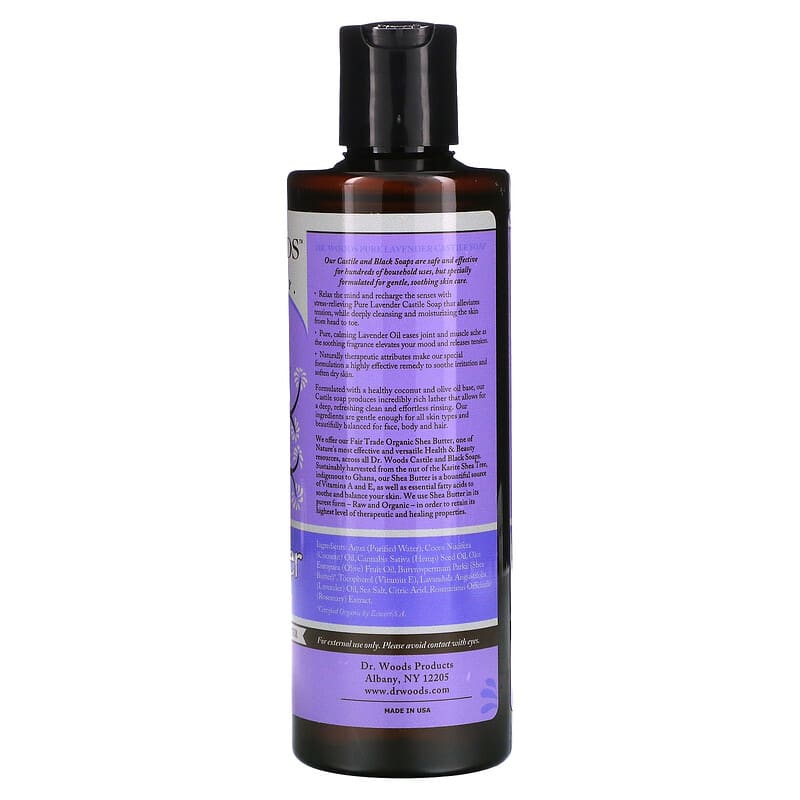 Dr. Woods, Lavender Castile Soap with Fair Trade Shea Butter, 8 fl oz (236 ml)