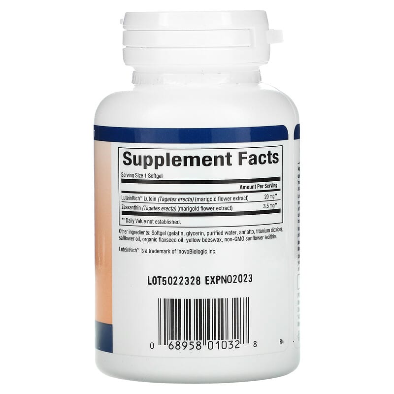 Natural Factors, Lutein, 20 mg, 60 Softgels