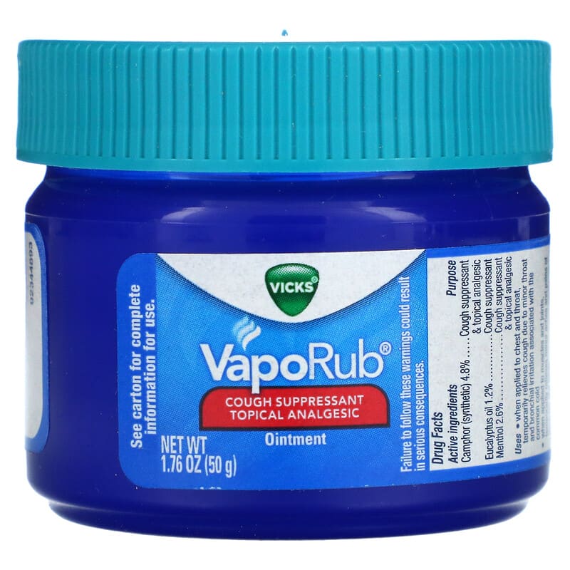 Vicks, VapoRub, Cough Suppressant Topical Analgesic Ointment, 1.76 oz (50 g)