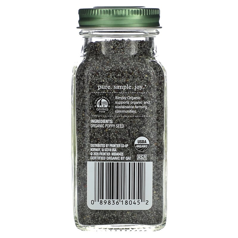 Simply Organic, Poppy Seed, 3.38 oz (96 g)