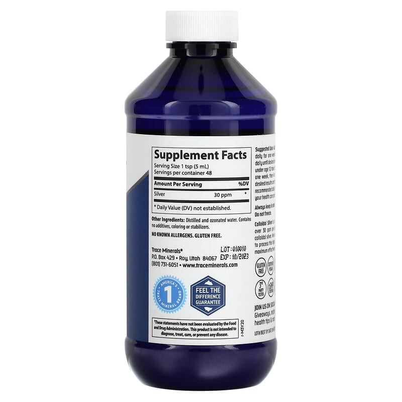 Trace Minerals ®, Colloidal Silver, 30 ppm, 8 fl oz (237 ml)