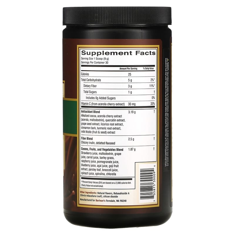 Barlean's, Greens, Chocolate Silk, 9.52 oz (270 g)