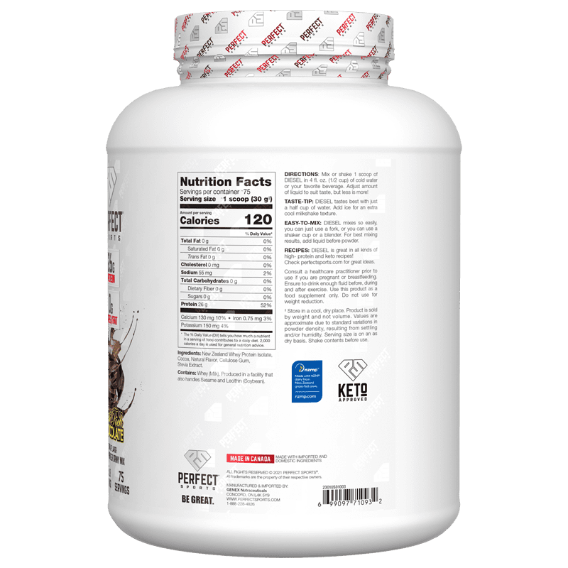 Perfect Sports, Diesel, New Zealand Whey Isolate, Triple Rich Chocolate, 5 lbs (2.27 g)